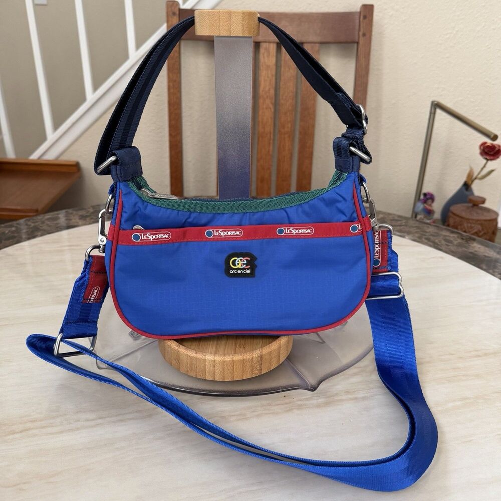 LeSportsac Arc en Ciel AEC Shoulder Bag 3896 Rare Vibrant Blue 2-Way Crossbody